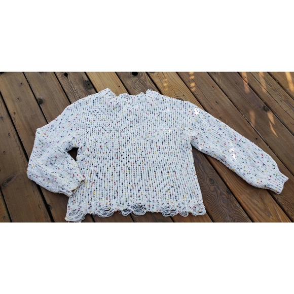 SOLD☆ New MOD Confetti Destroyed Sweater M/L - Picture 8 of 8